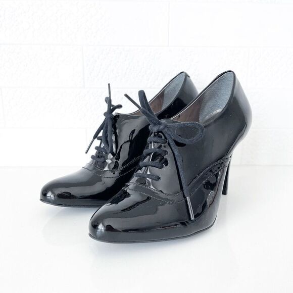Arnold Churgin Shoes - Arnold Churgin Womens Patent Leather Lace Up Heeled Stiletto Black Size 8.5